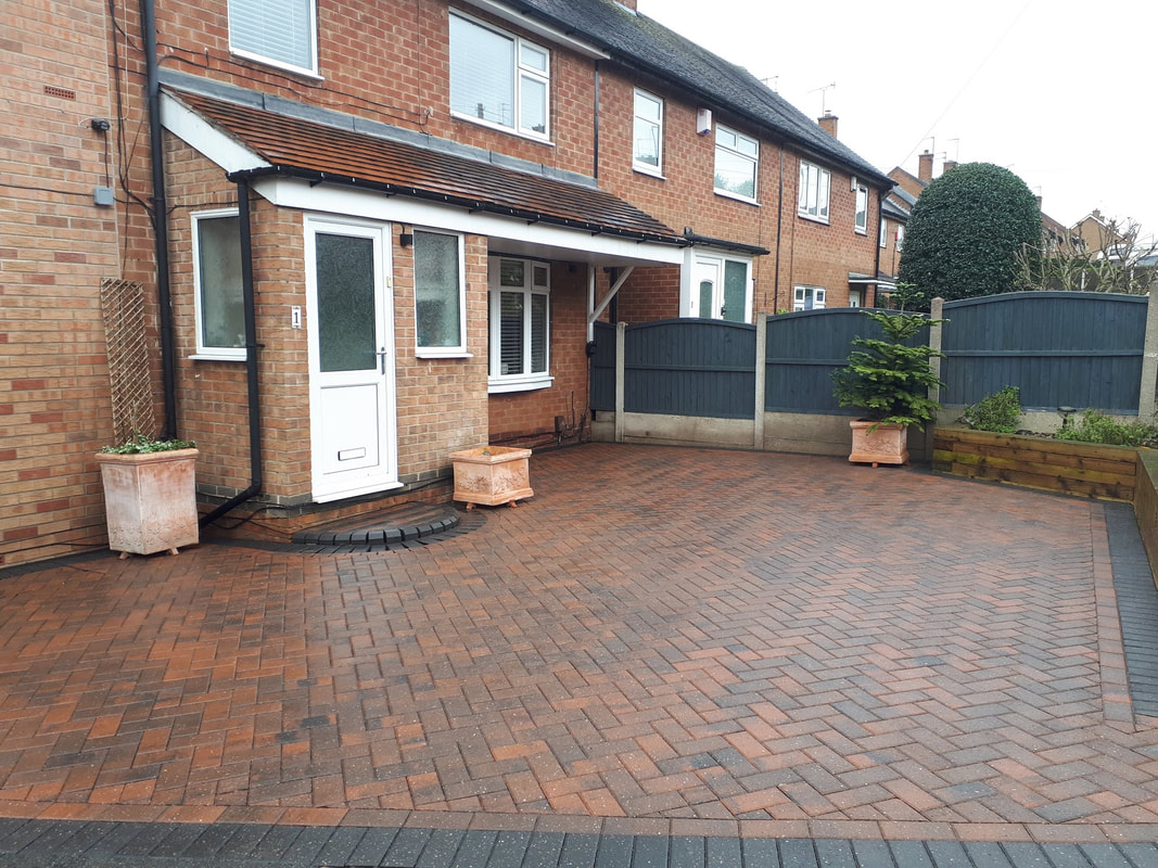 Block paving after cleaned and sealed