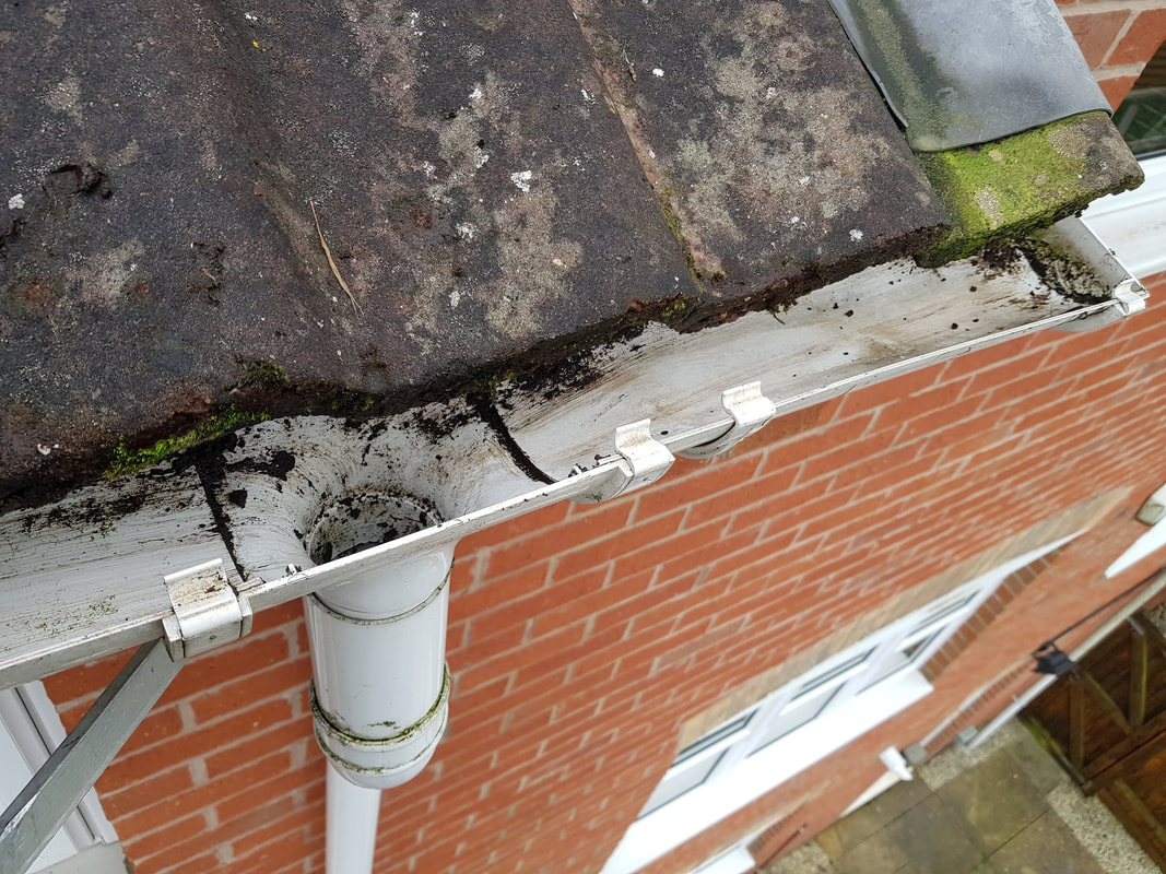 guttering after cleaning and unblocking