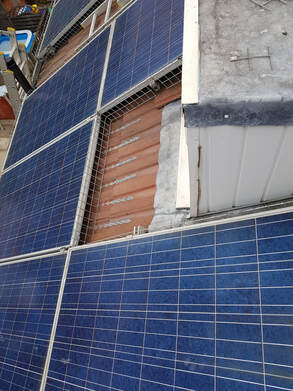 Solar panels after bird proofing installation