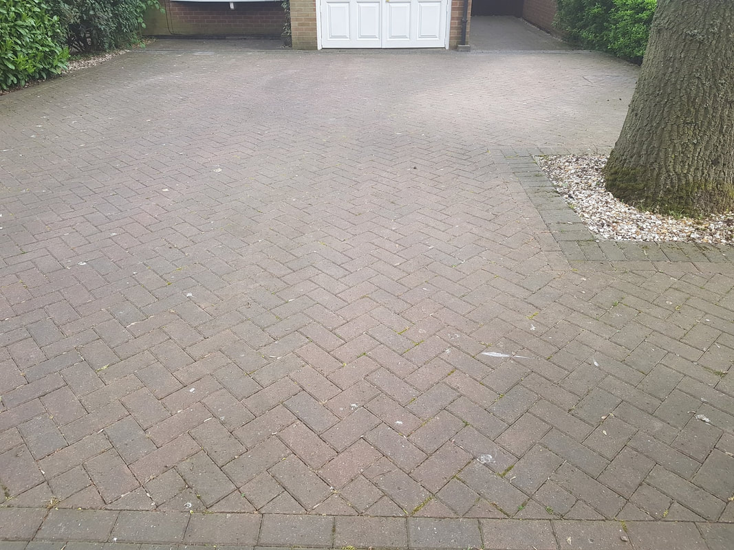 Block paving before professional cleaning