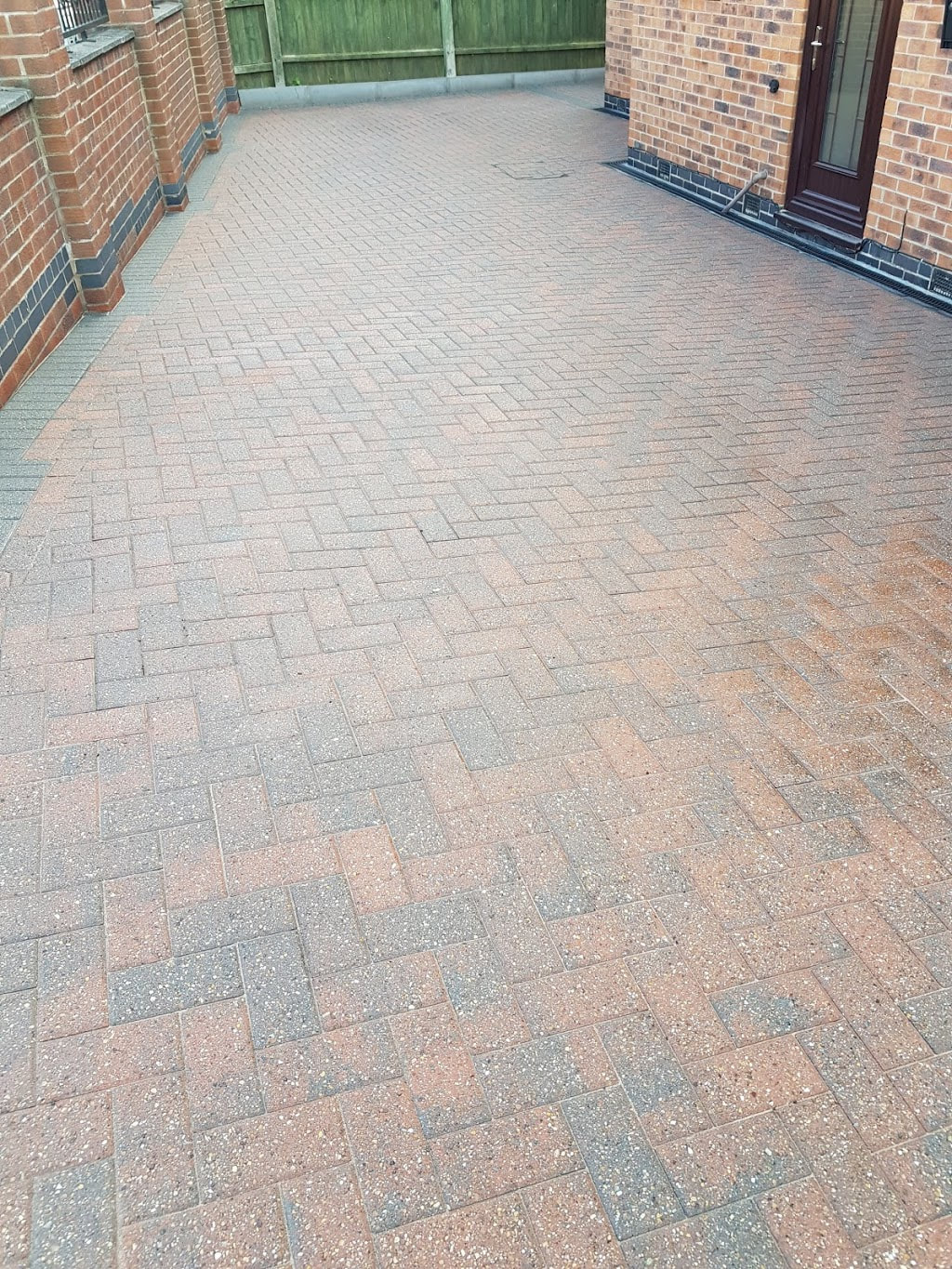 dirty block paving before pressure washing